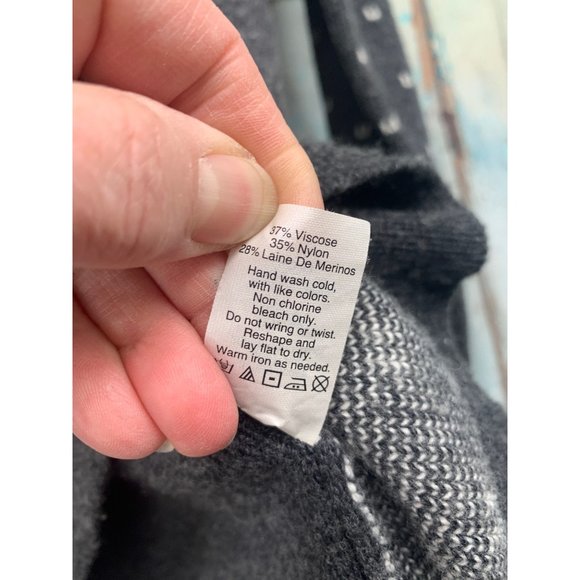 J Crew Deer Sweater V Neck Style B 3786  S Gray Cream  Deer Sweater Marino Wool - Picture 4 of 6